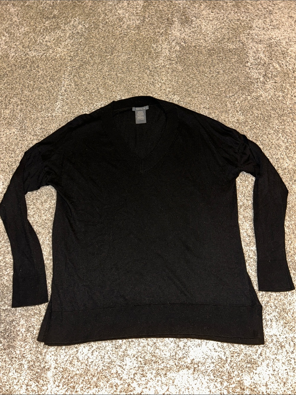 Matty M Black V-Neck Sweater